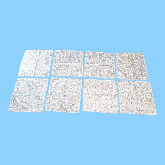 J. Queen New York Paisley Napkins Indoor Outdoor Picnic Set Of 8 18"  Polyester - Picture 3 of 9